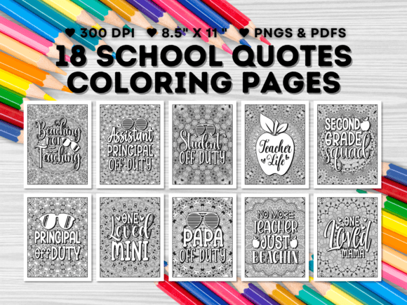 18 School Quotes Coloring Pages
