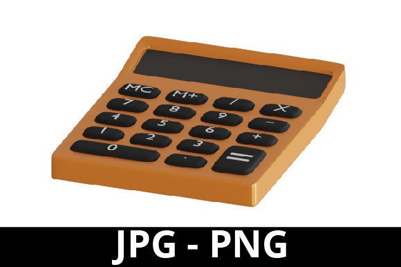 3D Rendered Orange Calculator for Design