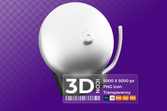 3D Rendering School Bell Icon: A Practical Asset for Educational Design