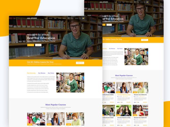 Transforming Educational Branding with the 09.ALL Study Education PSD Template
