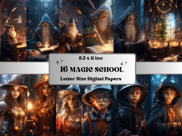 Wizard Magic School Digital Paper Bundle